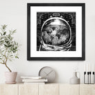 astronaut world map black and white by Bekim Mehovic on GIANT ART - black digital drawing