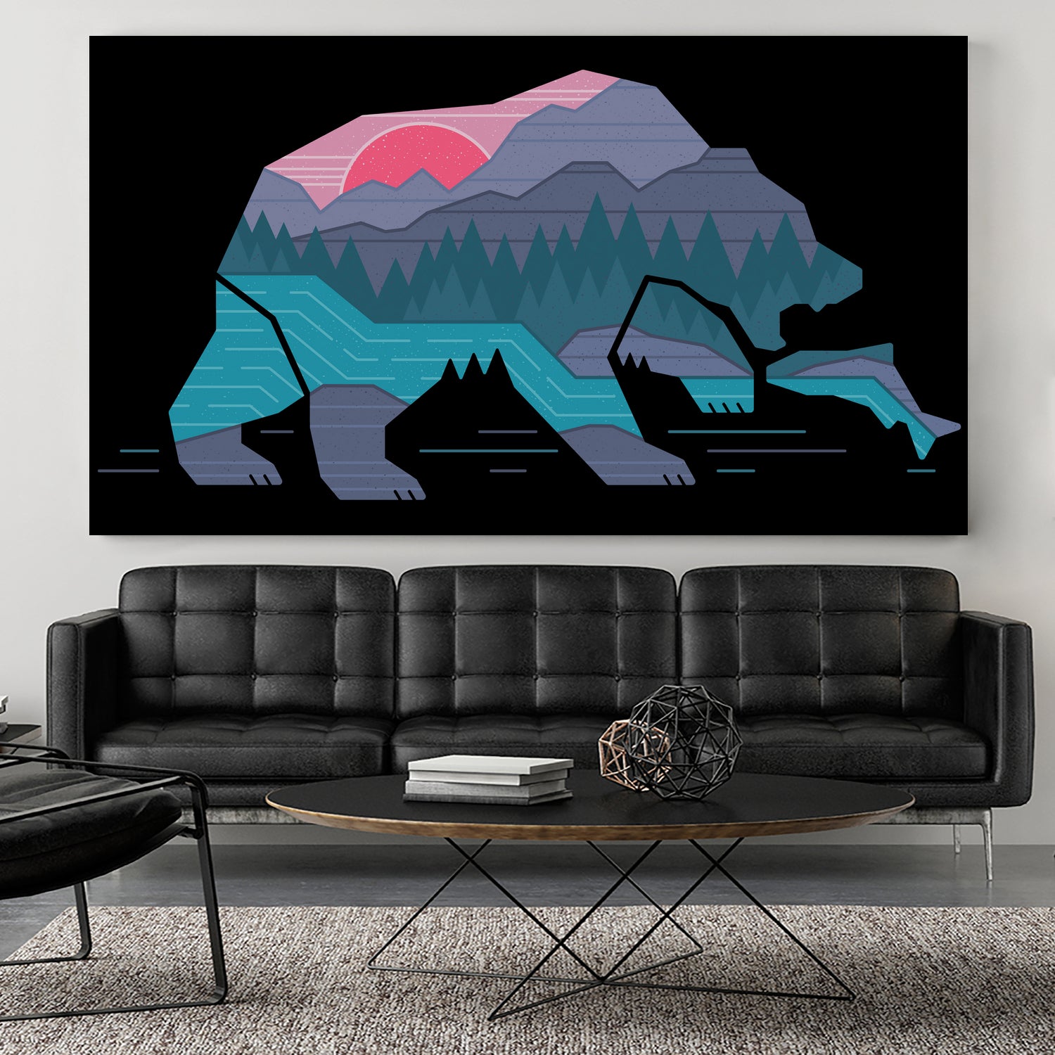 Bear Country by Rick Crane on GIANT ART - fuchsia digital drawing