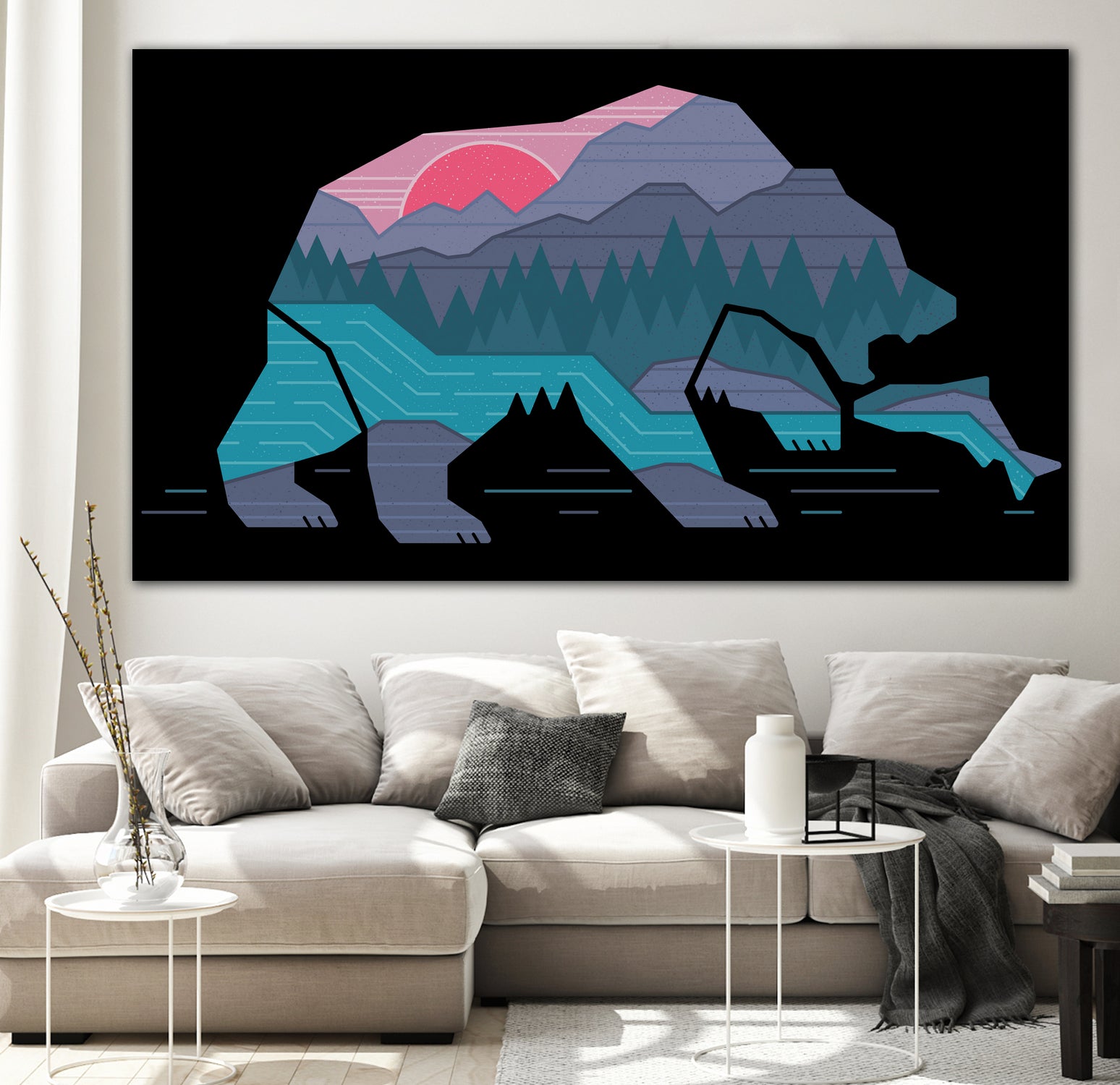 Bear Country by Rick Crane on GIANT ART - fuchsia digital drawing