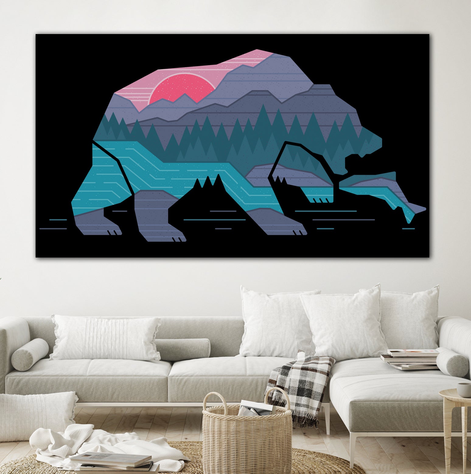 Bear Country by Rick Crane on GIANT ART - fuchsia digital drawing