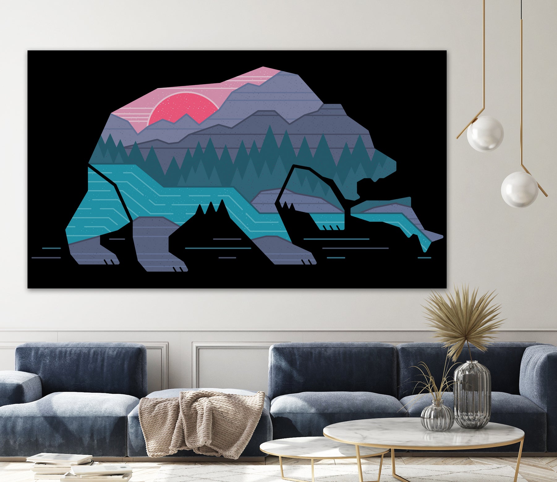 Bear Country by Rick Crane on GIANT ART - fuchsia digital drawing