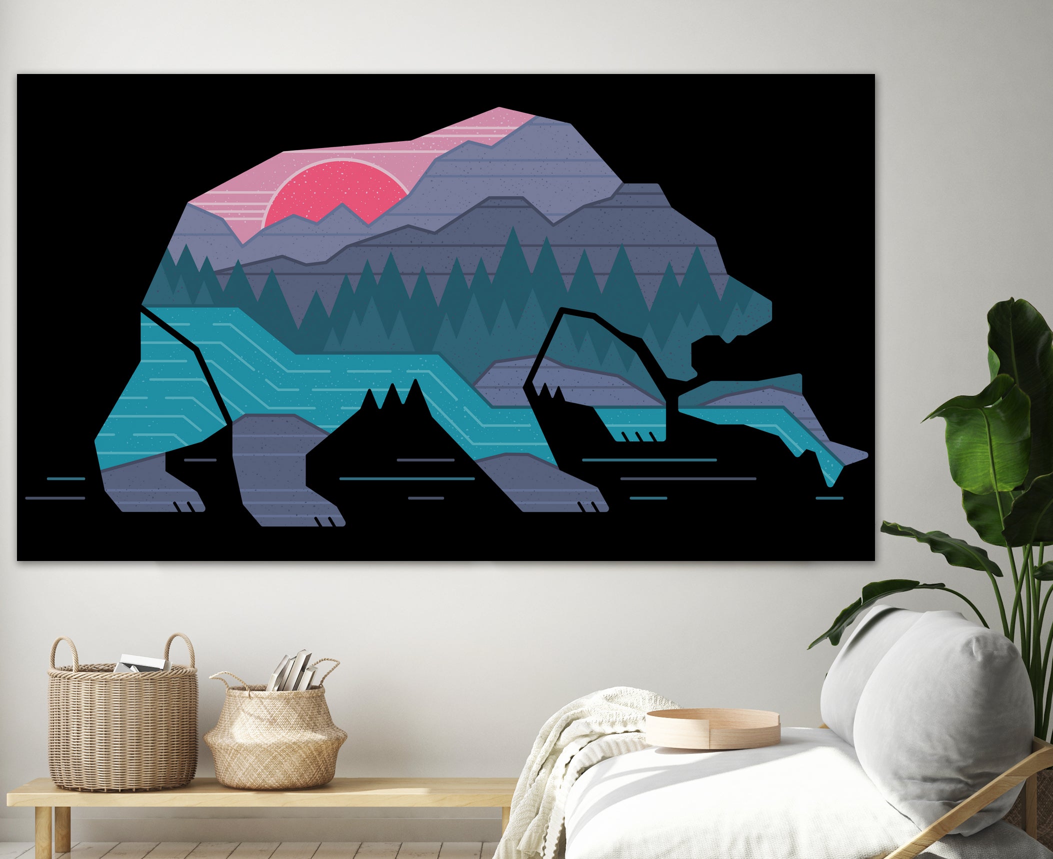 Bear Country by Rick Crane on GIANT ART - fuchsia digital drawing