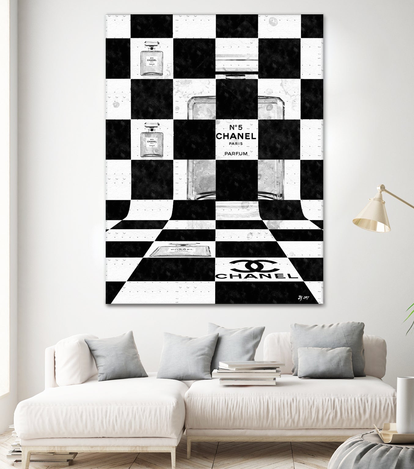 Chanel Chess by Daniel Janda on GIANT ART - black mixed media