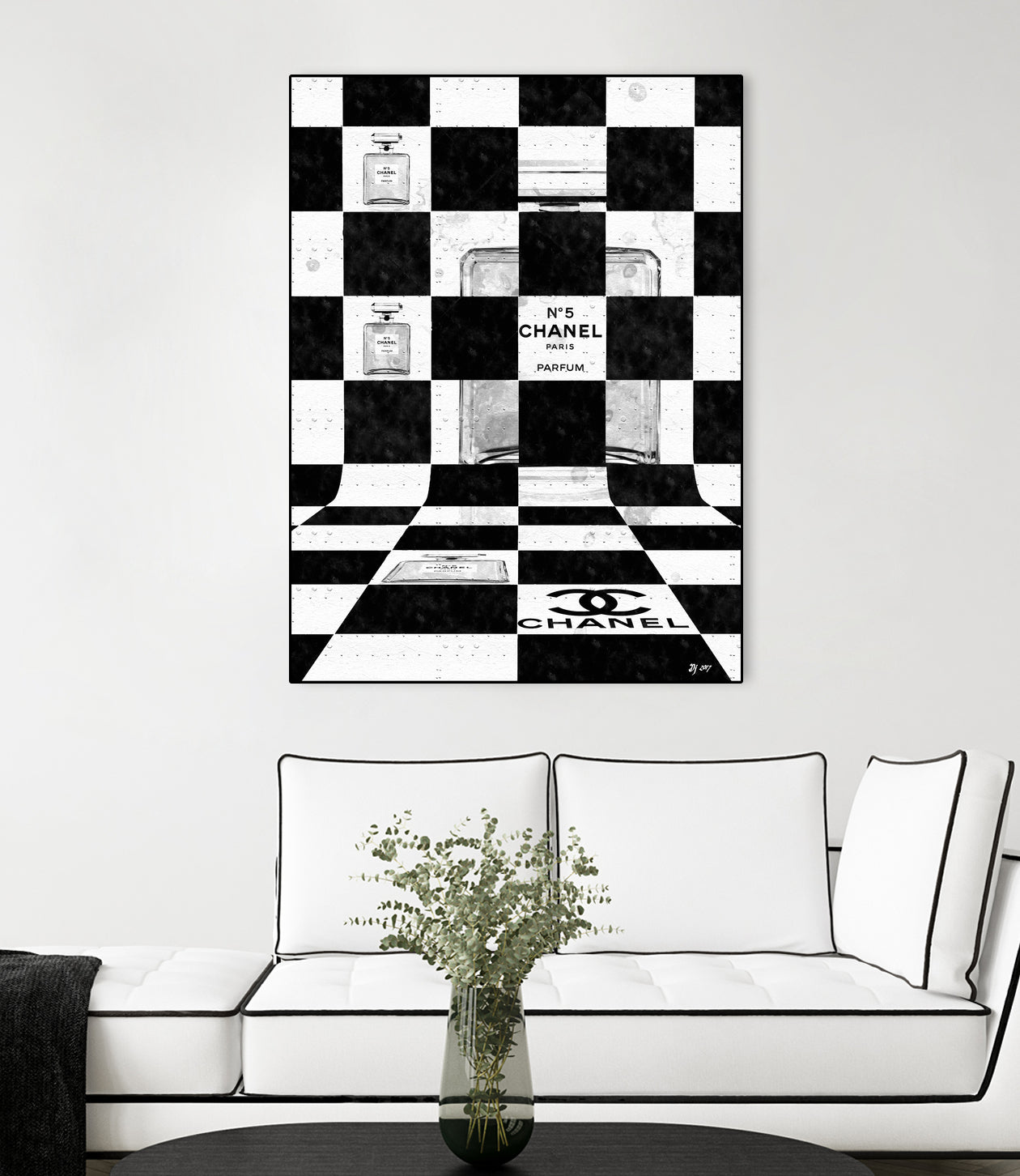 Chanel Chess by Daniel Janda on GIANT ART - black mixed media