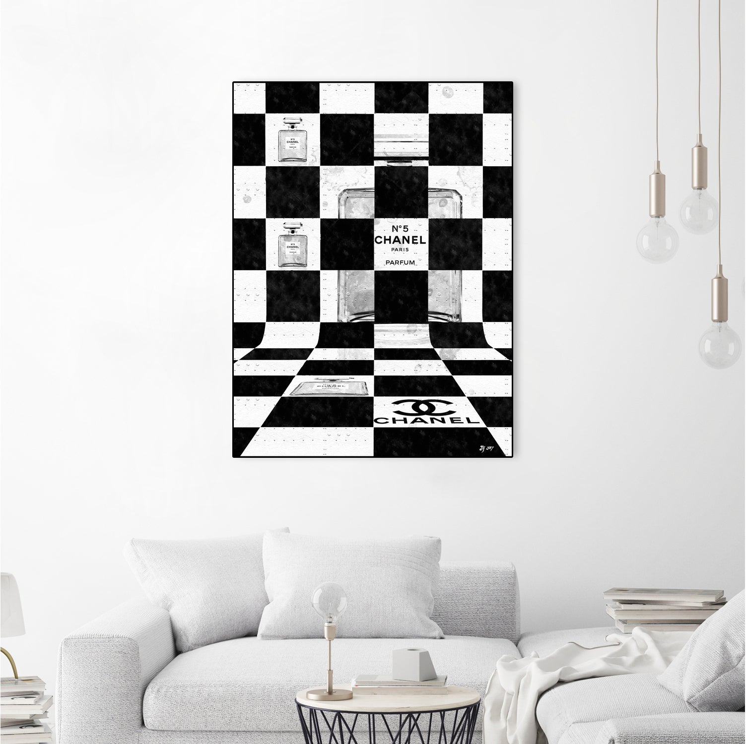 Chanel Chess by Daniel Janda on GIANT ART - black mixed media