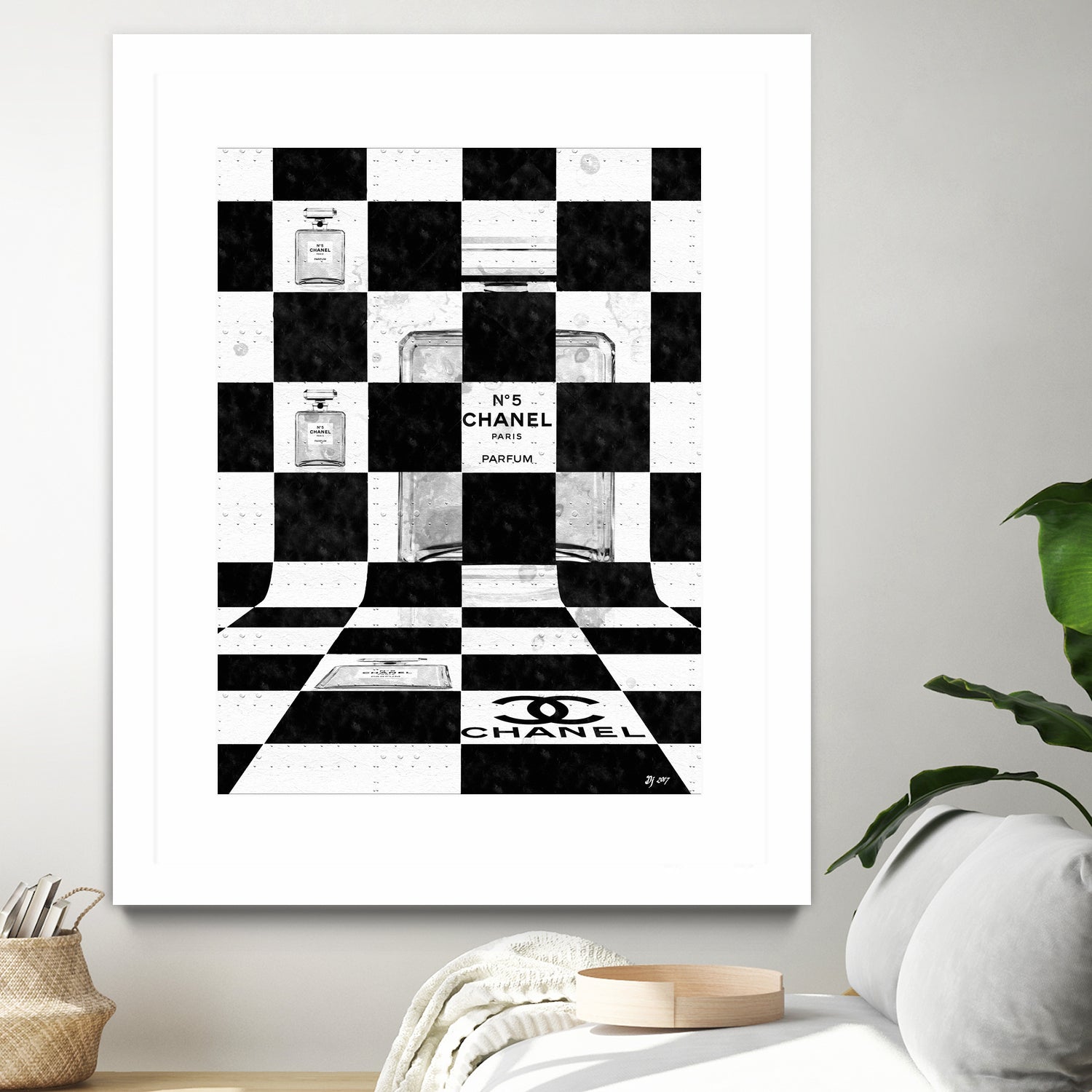 Chanel Chess by Daniel Janda on GIANT ART - black mixed media