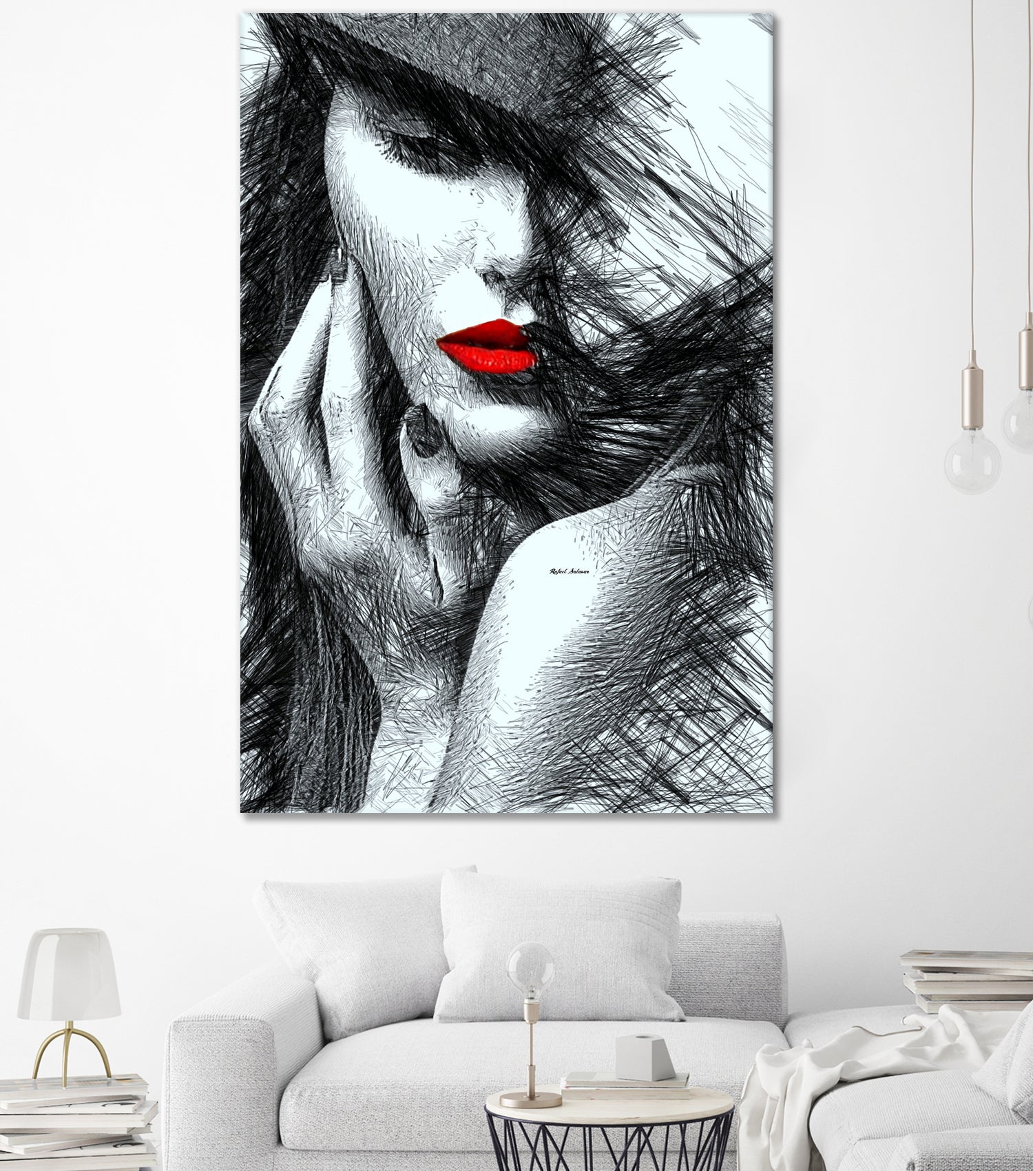 Fashion Flair in Black and White by Rafael Salazar on GIANT ART - black digital painting