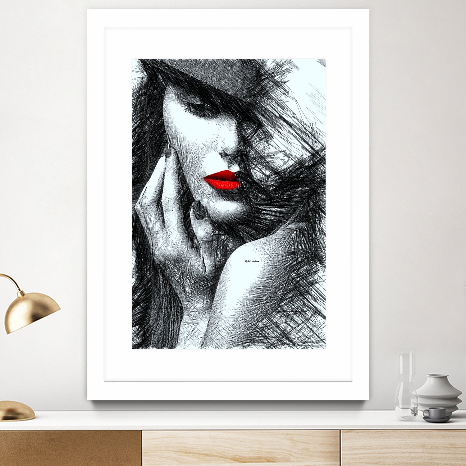 Fashion Flair in Black and White by Rafael Salazar on GIANT ART - black digital painting