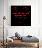 Love Never Fails by Colleen Cary on GIANT ART - white typography
