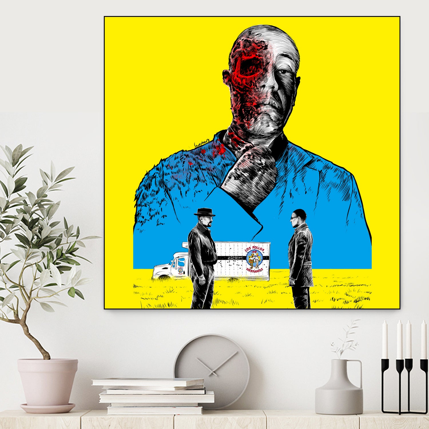 Breaking bad Gus Fring by Paola Morpheus on GIANT ART - blue digital painting