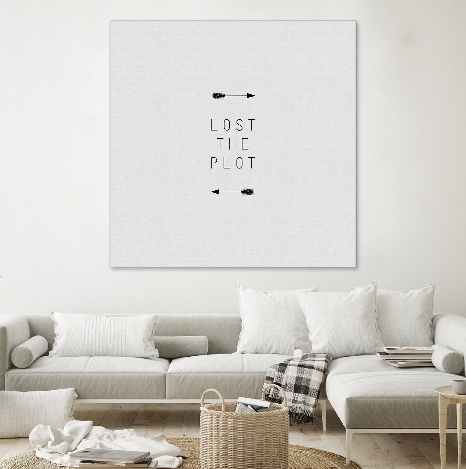 Lost The Plot Arrow by Dana Shek on GIANT ART - white typography