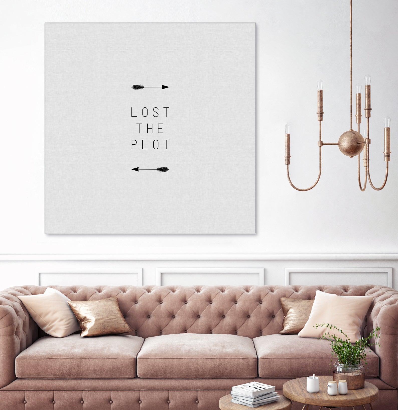 Lost The Plot Arrow by Dana Shek on GIANT ART - white typography