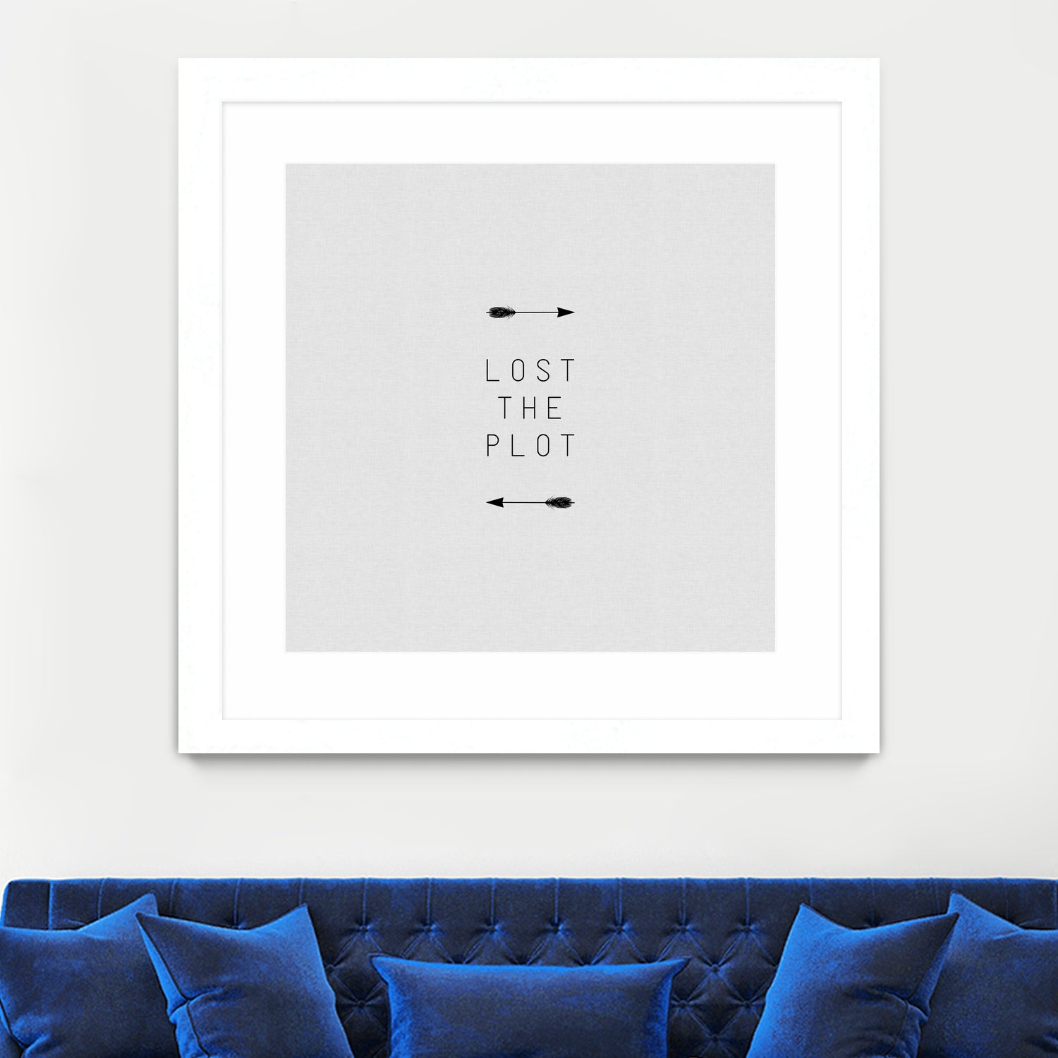 Lost The Plot Arrow by Dana Shek on GIANT ART - white typography