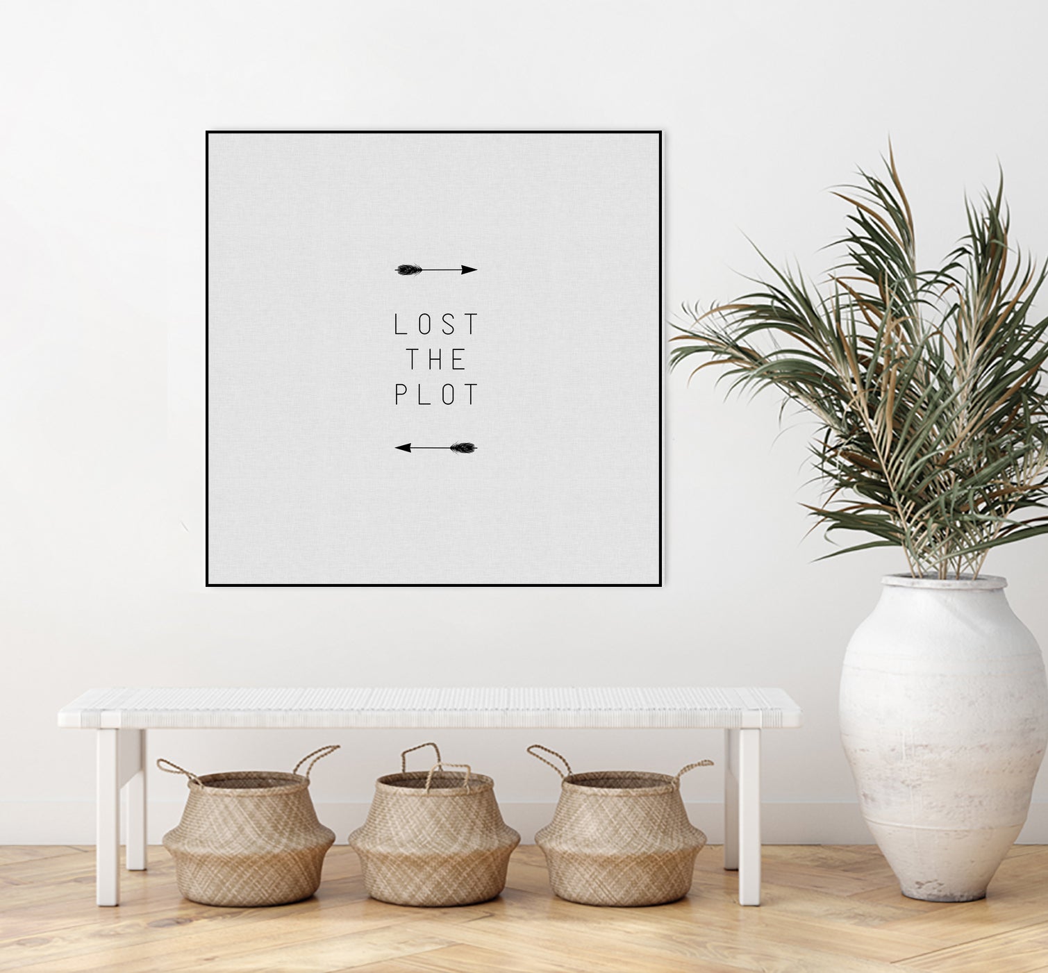 Lost The Plot Arrow by Dana Shek on GIANT ART - white typography