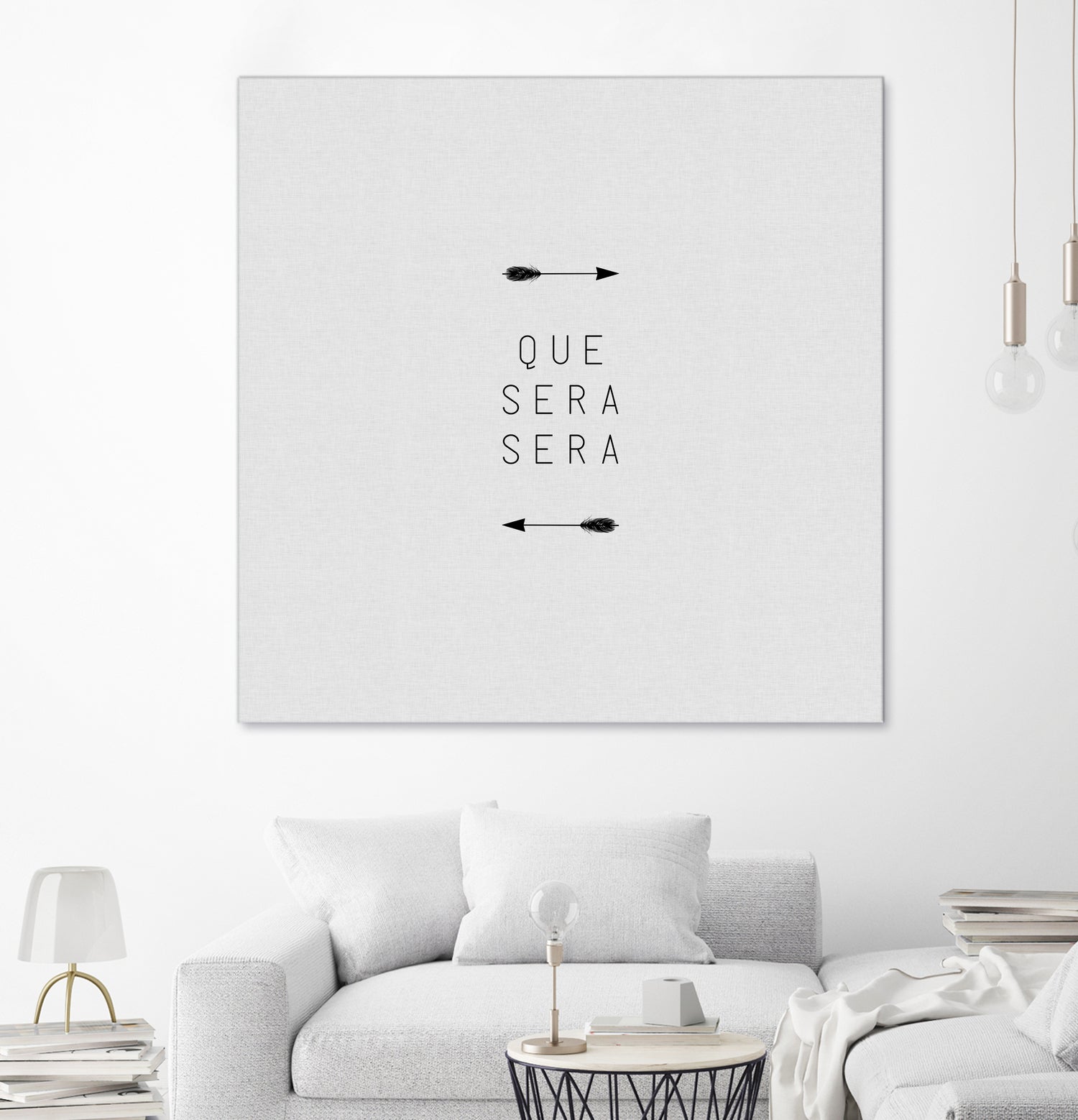 Que Sera Sera Arrow by Dana Shek on GIANT ART - white typography