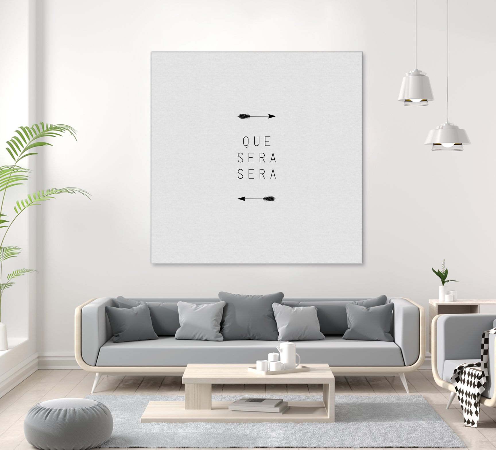 Que Sera Sera Arrow by Dana Shek on GIANT ART - white typography