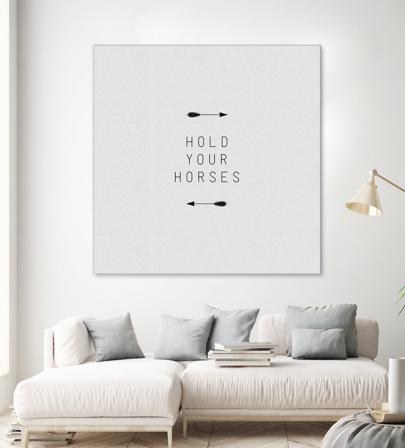 Hold Your Horses Arrow by Dana Shek on GIANT ART - white typography