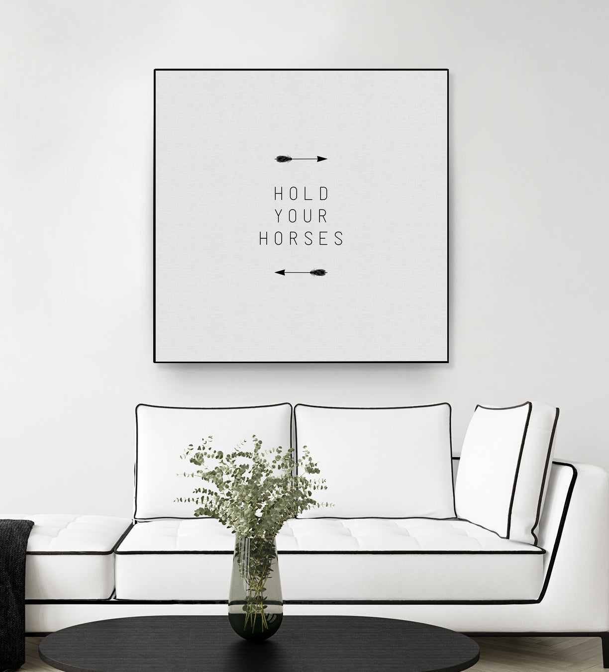 Hold Your Horses Arrow by Dana Shek on GIANT ART - white typography