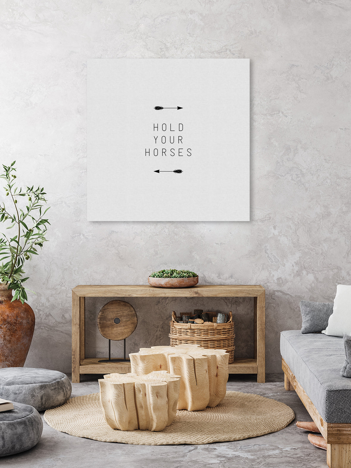 Hold Your Horses Arrow by Dana Shek on GIANT ART - white typography