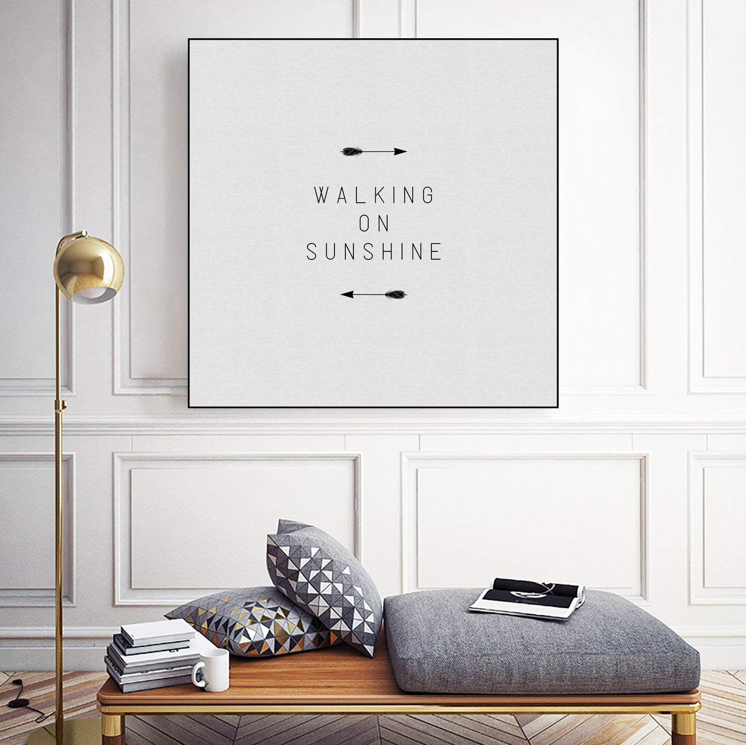 Walking on Sunshine Arrow by Dana Shek on GIANT ART - white typography