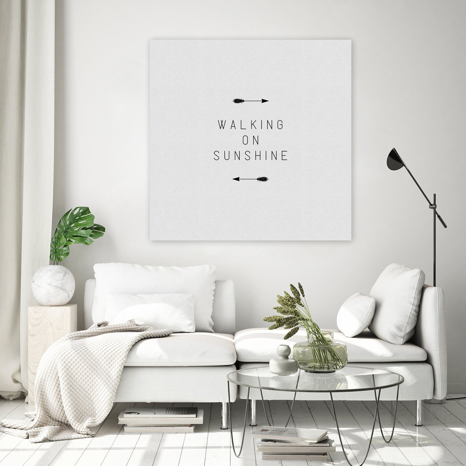 Walking on Sunshine Arrow by Dana Shek on GIANT ART - white typography