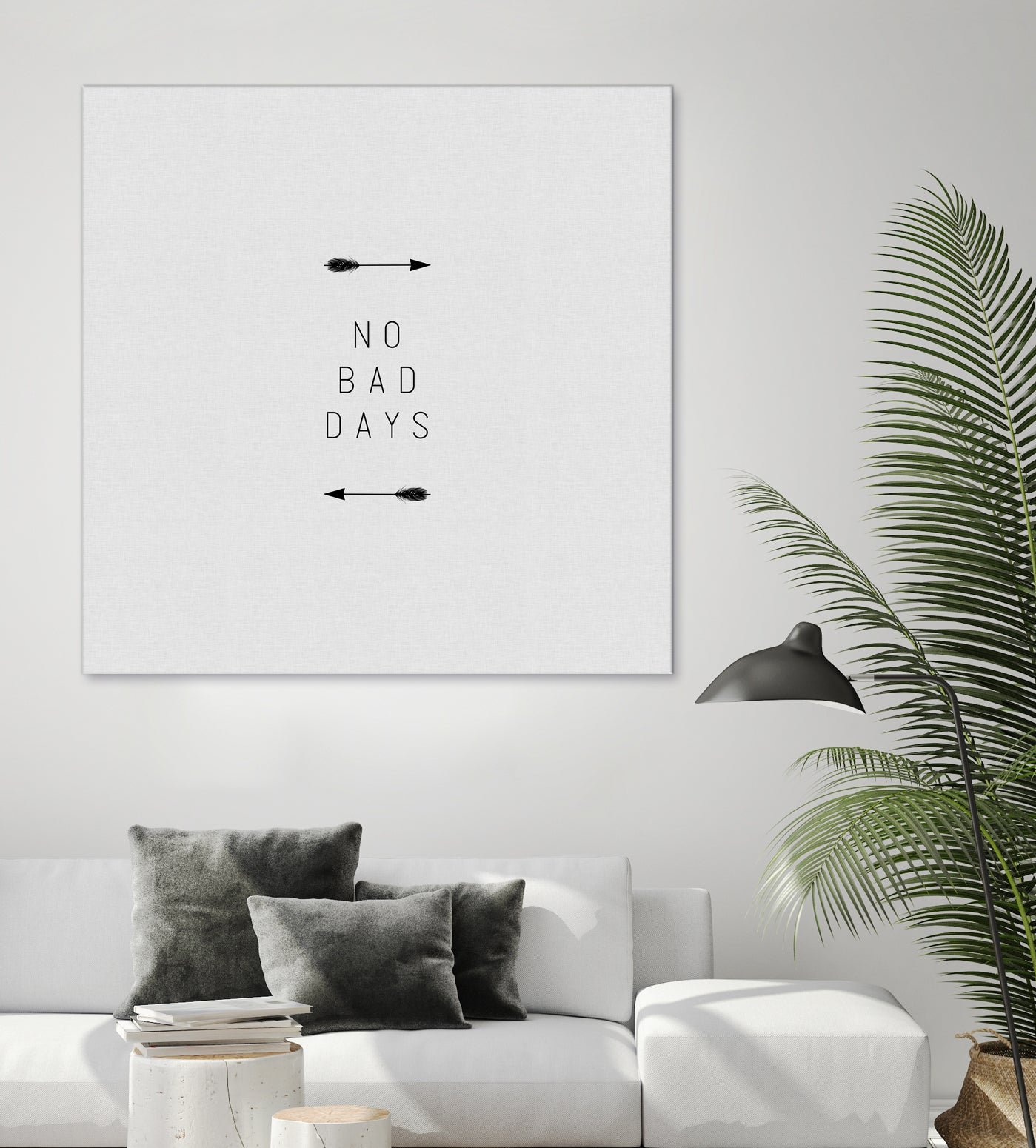 No Bad Days Arrow by Dana Shek on GIANT ART - white typography