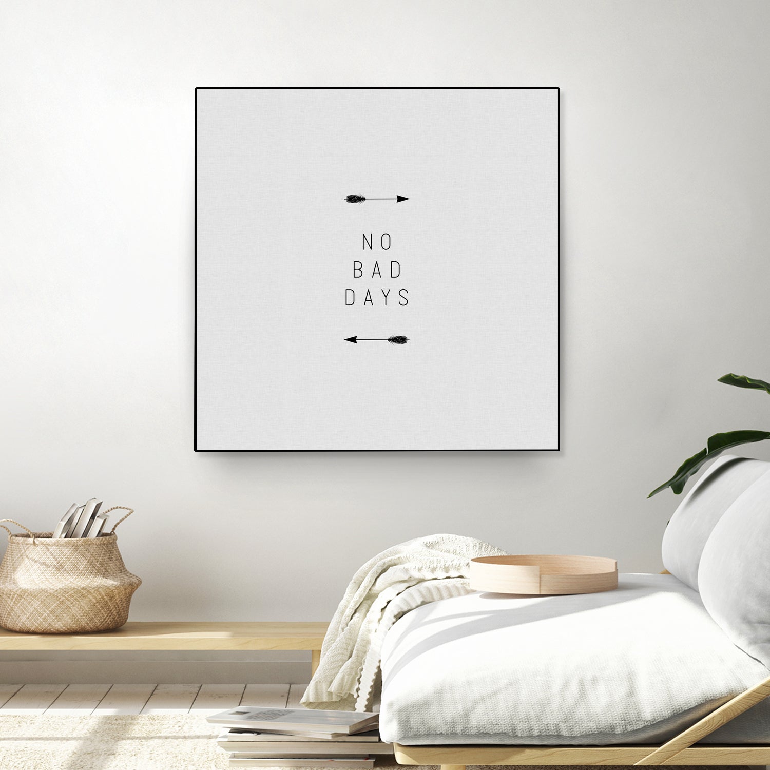 No Bad Days Arrow by Dana Shek on GIANT ART - white typography