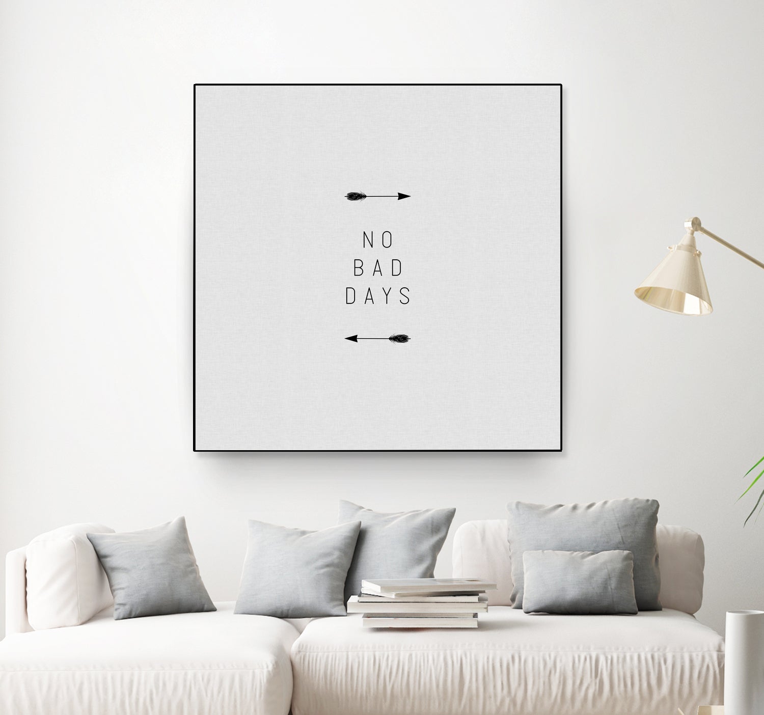 No Bad Days Arrow by Dana Shek on GIANT ART - white typography