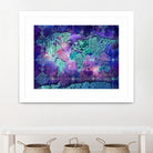 world map mandala space by Bekim Mehovic on GIANT ART - blue digital painting