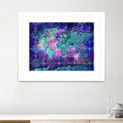 world map mandala space by Bekim Mehovic on GIANT ART - blue digital painting