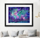 world map mandala space by Bekim Mehovic on GIANT ART - blue digital painting