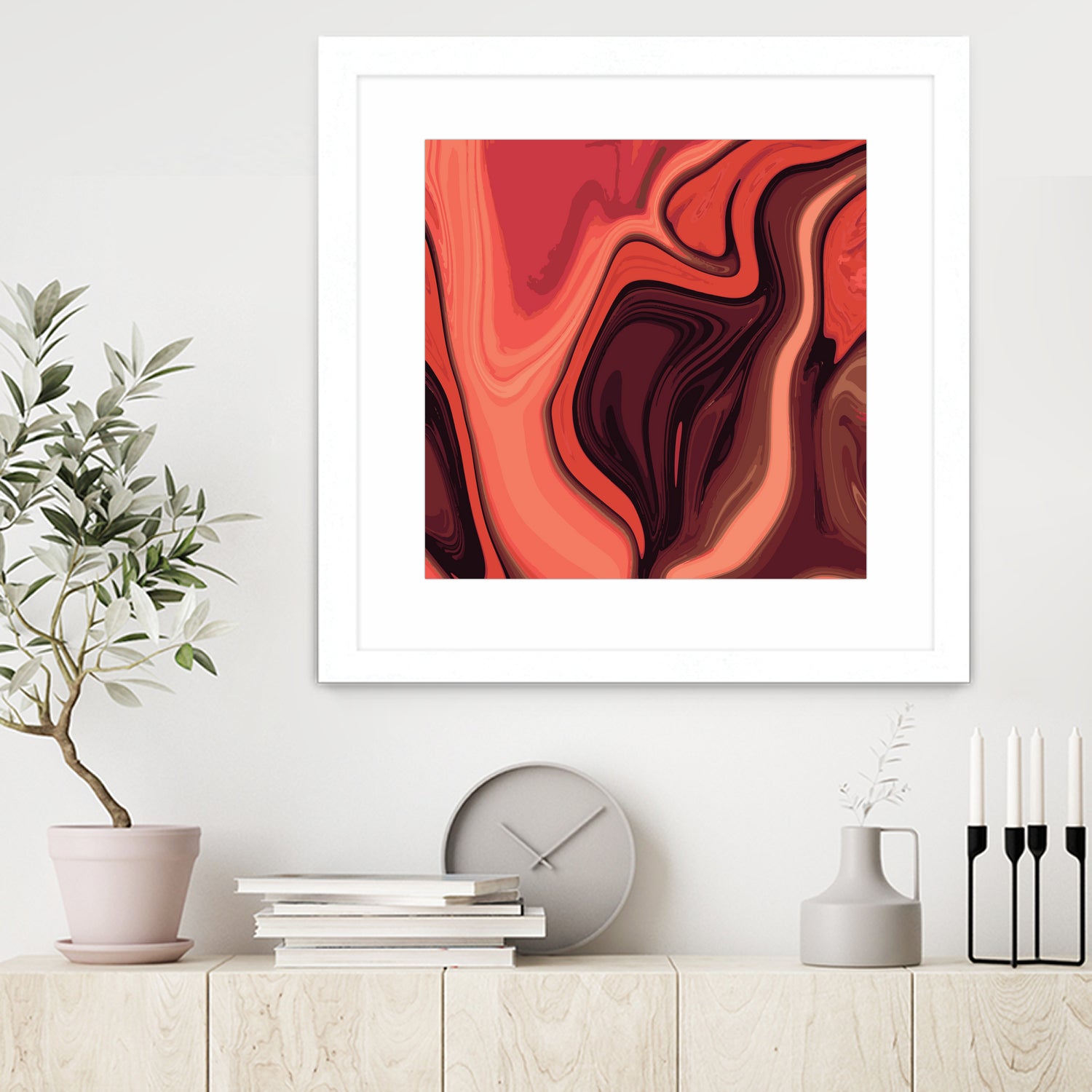 Lava Marble 024 by Jelena Obradovic on GIANT ART - red vector illustration