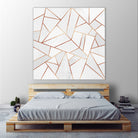 White Stone and Copper Lines by Elisabeth Fredriksson on GIANT ART - white digital painting