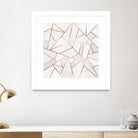 White Stone and Copper Lines by Elisabeth Fredriksson on GIANT ART - white digital painting