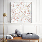 White Stone and Copper Lines by Elisabeth Fredriksson on GIANT ART - white digital painting