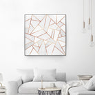 White Stone and Copper Lines by Elisabeth Fredriksson on GIANT ART - white digital painting