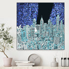 philadelphia cityscape abstract by Bekim Mehovic on GIANT ART - blue digital painting