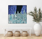 philadelphia cityscape abstract by Bekim Mehovic on GIANT ART - blue digital painting