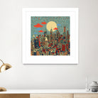 philadelphia cityscape abstract 3 by Bekim Mehovic on GIANT ART - blue digital painting