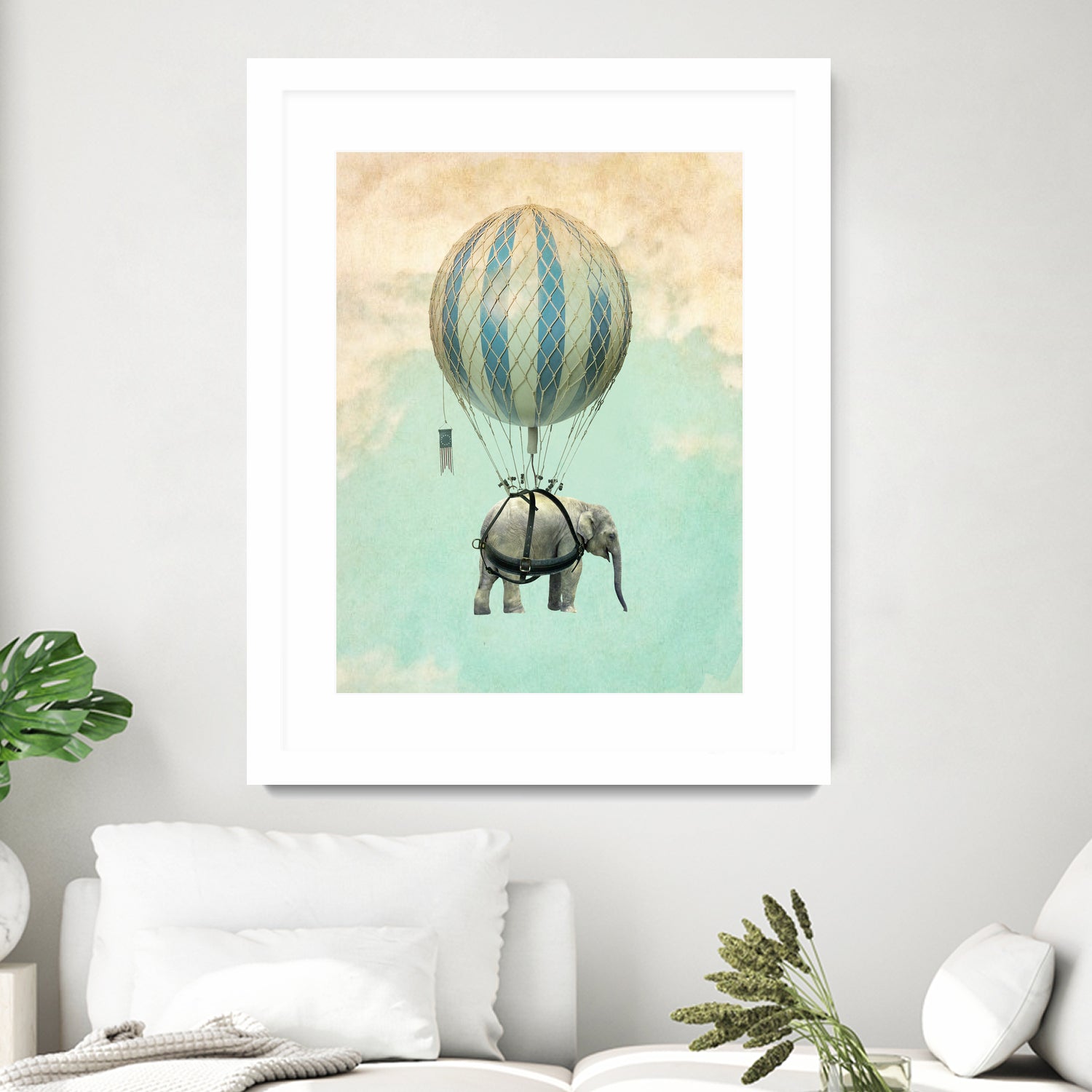 ballon elephant by Vin Zzep on GIANT ART - white digital painting