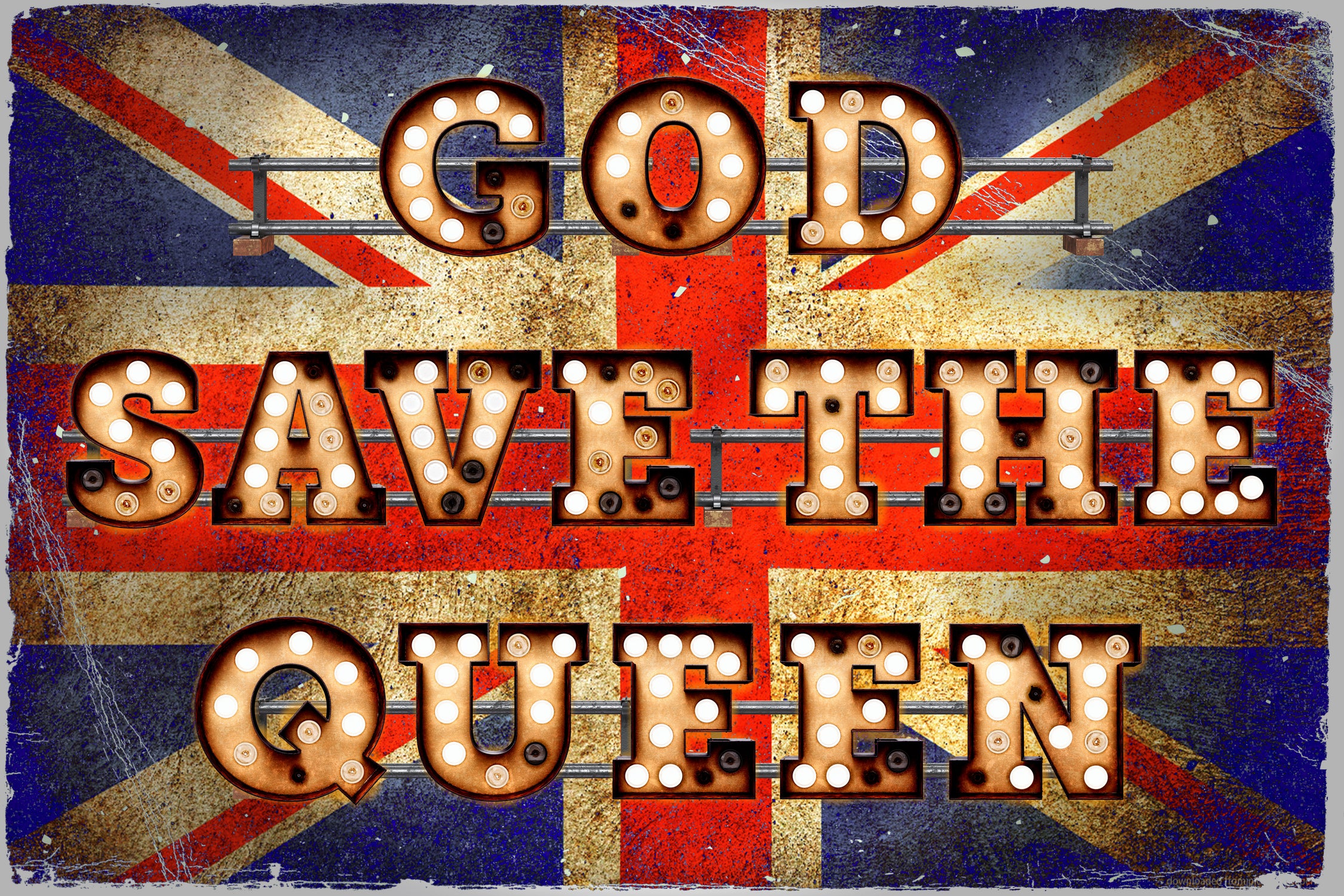 GOD SAVE THE QUEEN by Art Frankenberg on GIANT ART - red typography