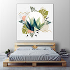 Abstract geometrical and botanical shapes I by mmarta bc on GIANT ART - green digital painting