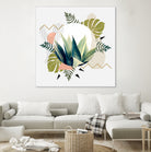 Abstract geometrical and botanical shapes I by mmarta bc on GIANT ART - green digital painting