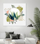 Abstract geometrical and botanical shapes I by mmarta bc on GIANT ART - green digital painting