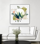 Abstract geometrical and botanical shapes I by mmarta bc on GIANT ART - green digital painting