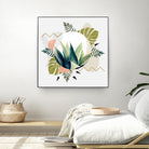 Abstract geometrical and botanical shapes I by mmarta bc on GIANT ART - green digital painting