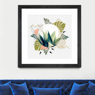 Abstract geometrical and botanical shapes I by mmarta bc on GIANT ART - green digital painting