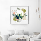 Abstract geometrical and botanical shapes I by mmarta bc on GIANT ART - green digital painting