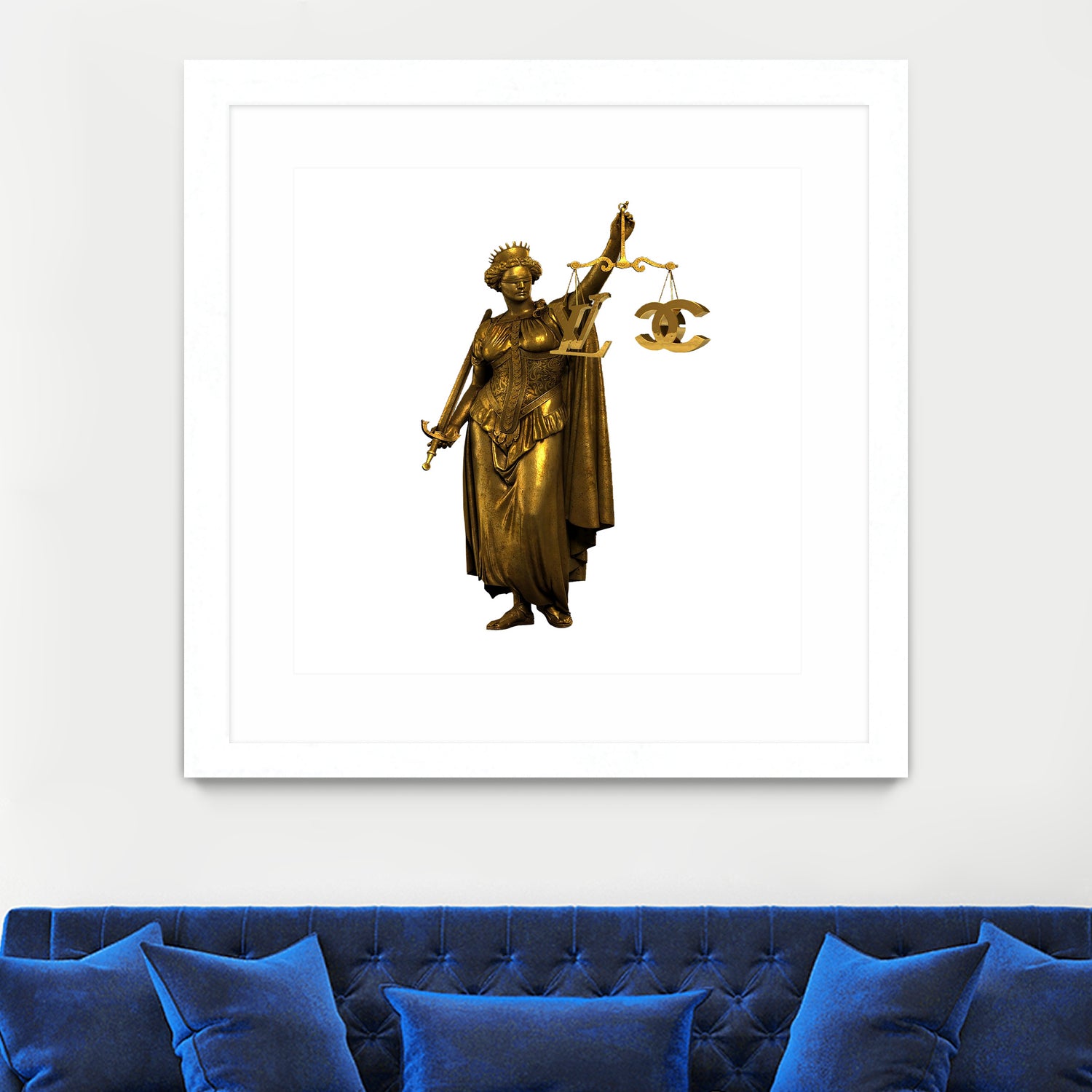 CHANEL OR LOUIS VUITON / LADY OF JUSTICE by Michael Benisty on GIANT ART - white photo illustration