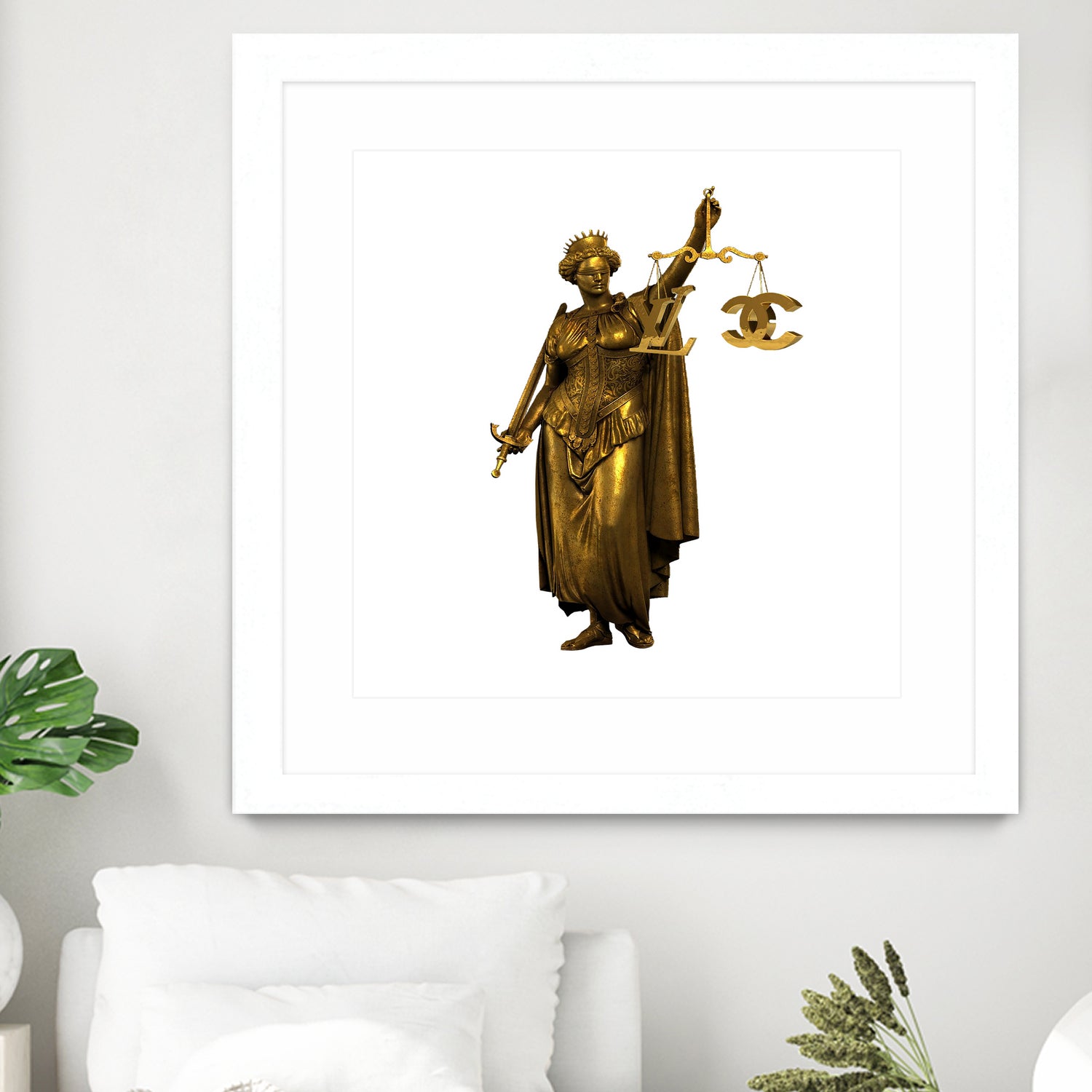 CHANEL OR LOUIS VUITON / LADY OF JUSTICE by Michael Benisty on GIANT ART - white photo illustration